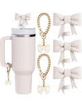 Straw Cover Cap & Charm [White]