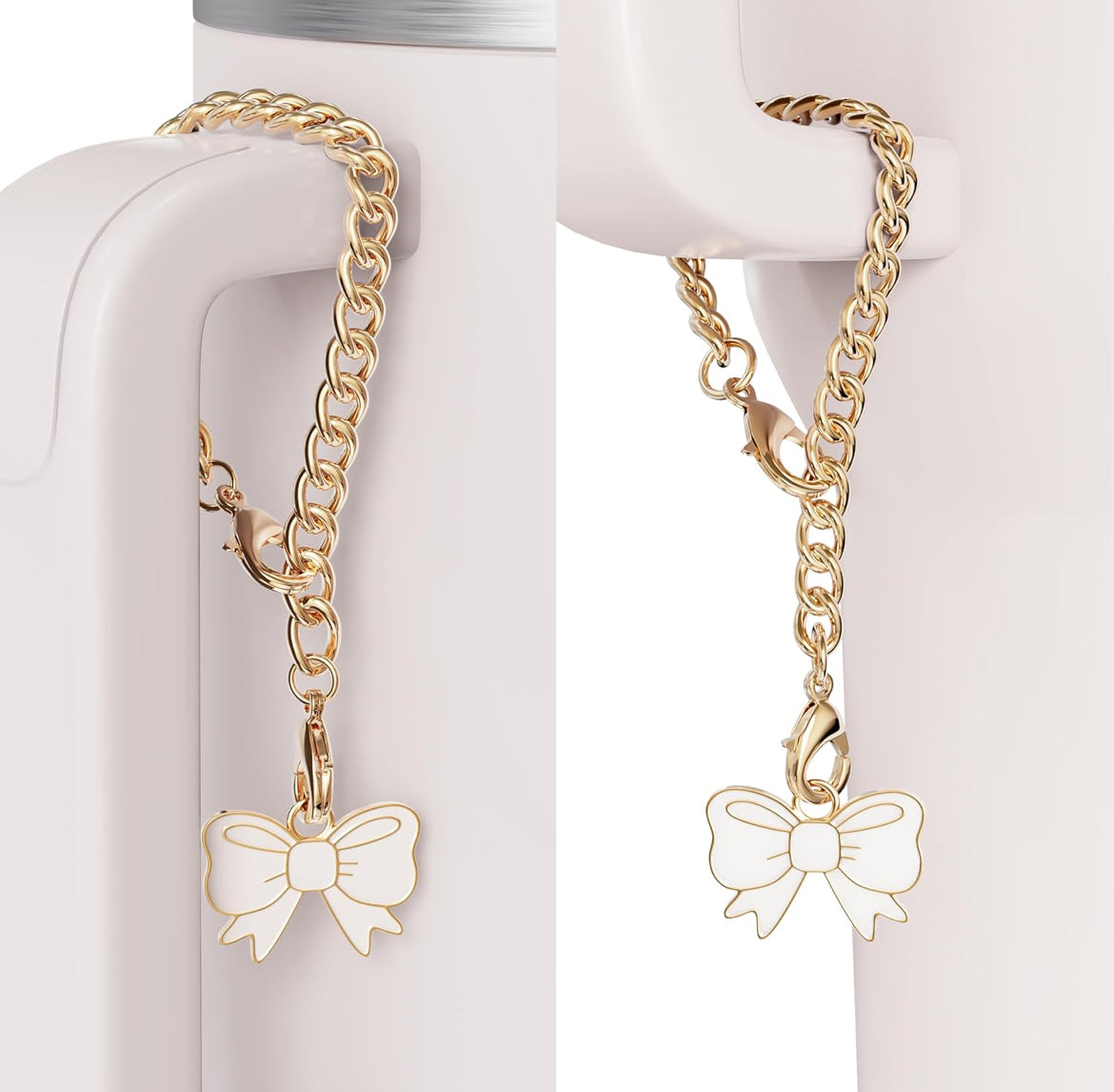 Straw Cover Cap & Charm [White]