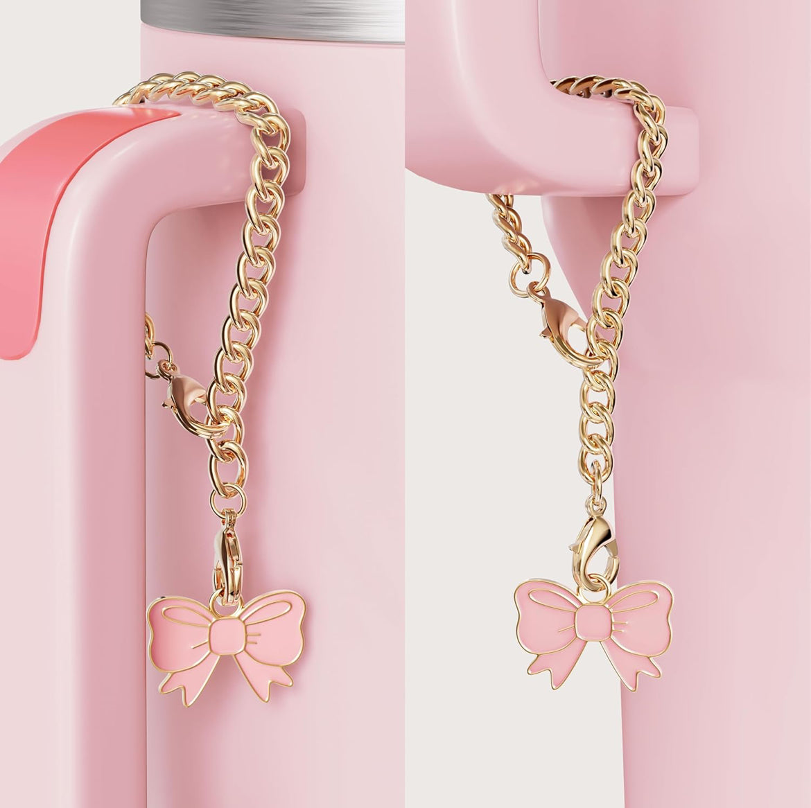 Straw Cover Cap & Charm [Pink]