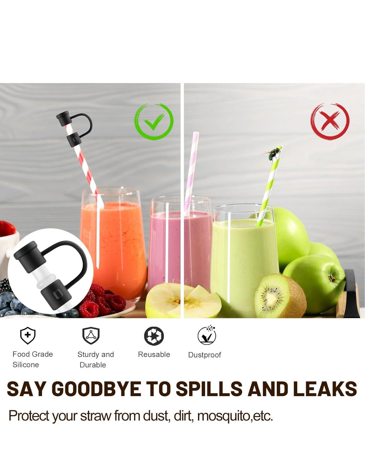 Straw Cover Cap [ Black ]