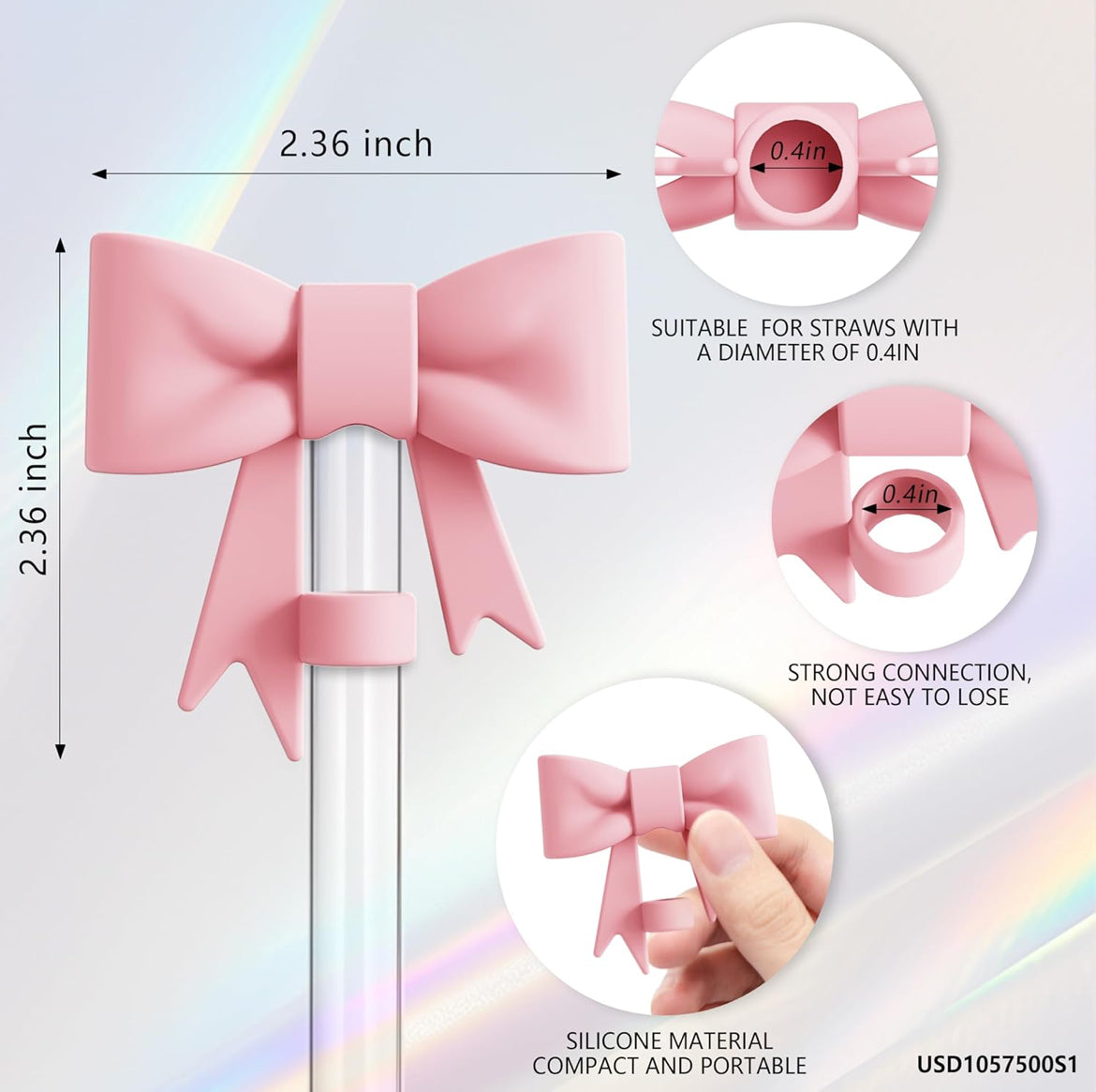 Straw Cover Cap & Charm [Pink]