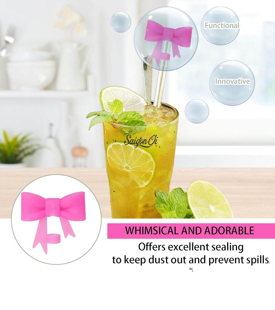 Straw Cover Cap [ Pink ]